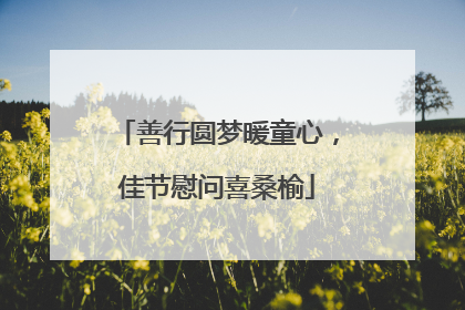 善行圆梦暖童心，佳节慰问喜桑榆